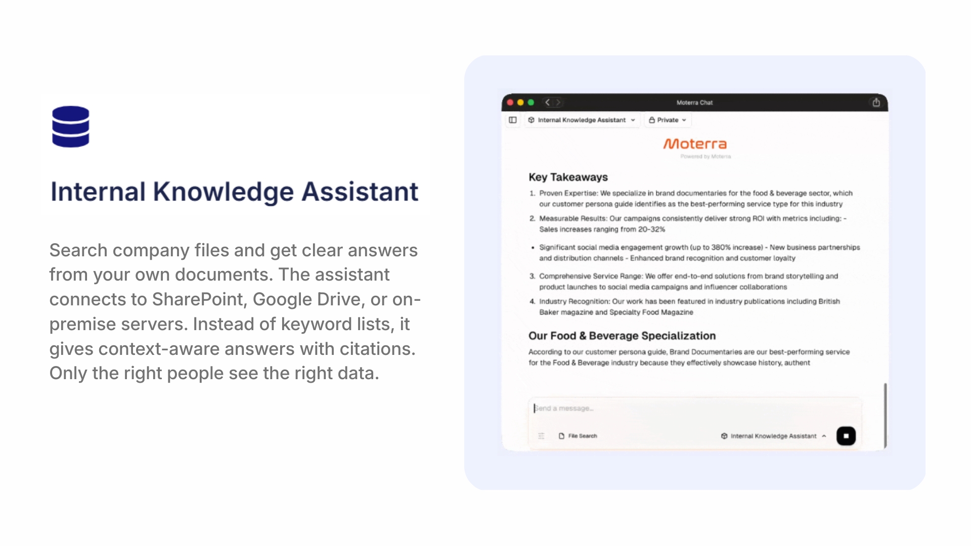 AI Internal Knowledge Search Assistant.